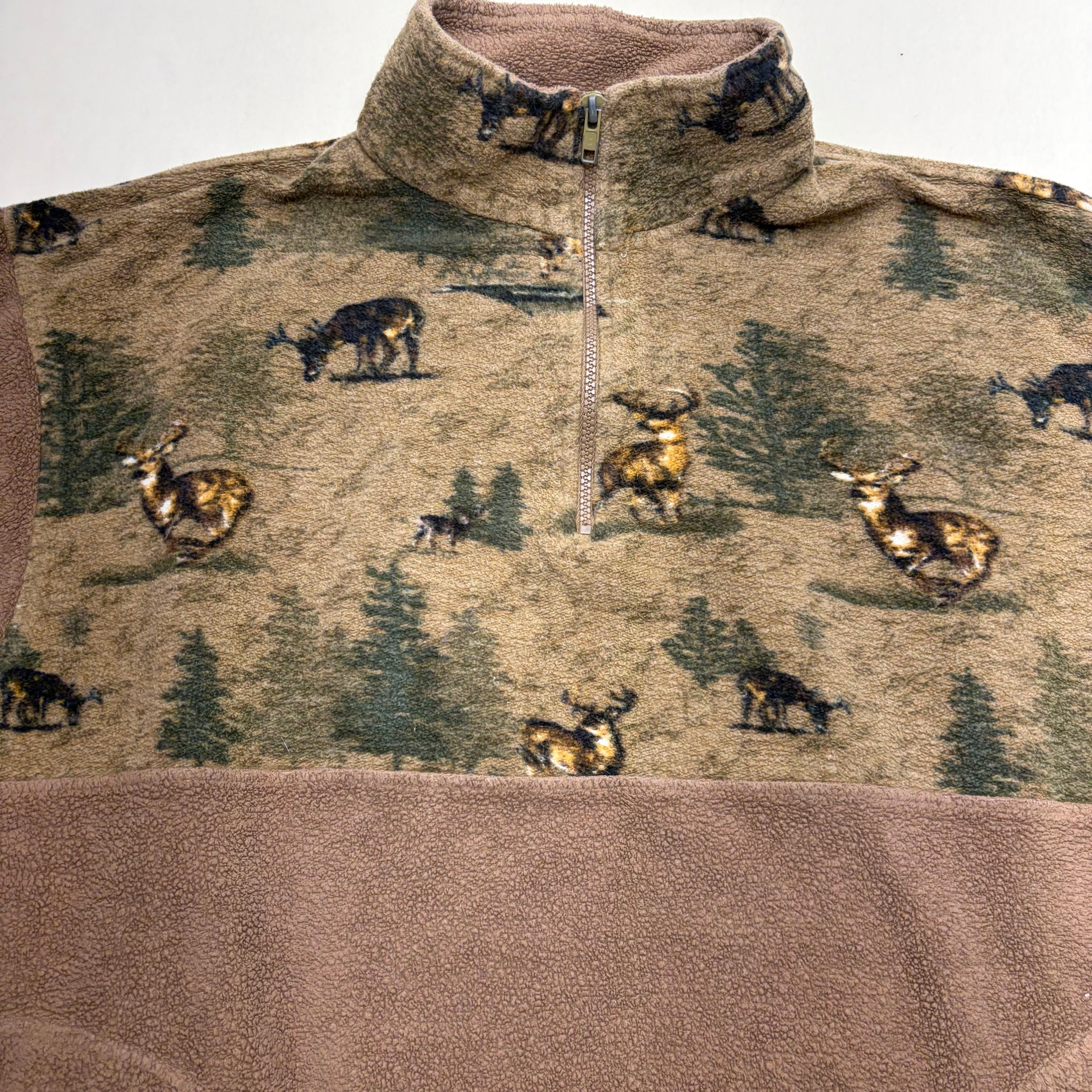 Deer pattern quarter zip
