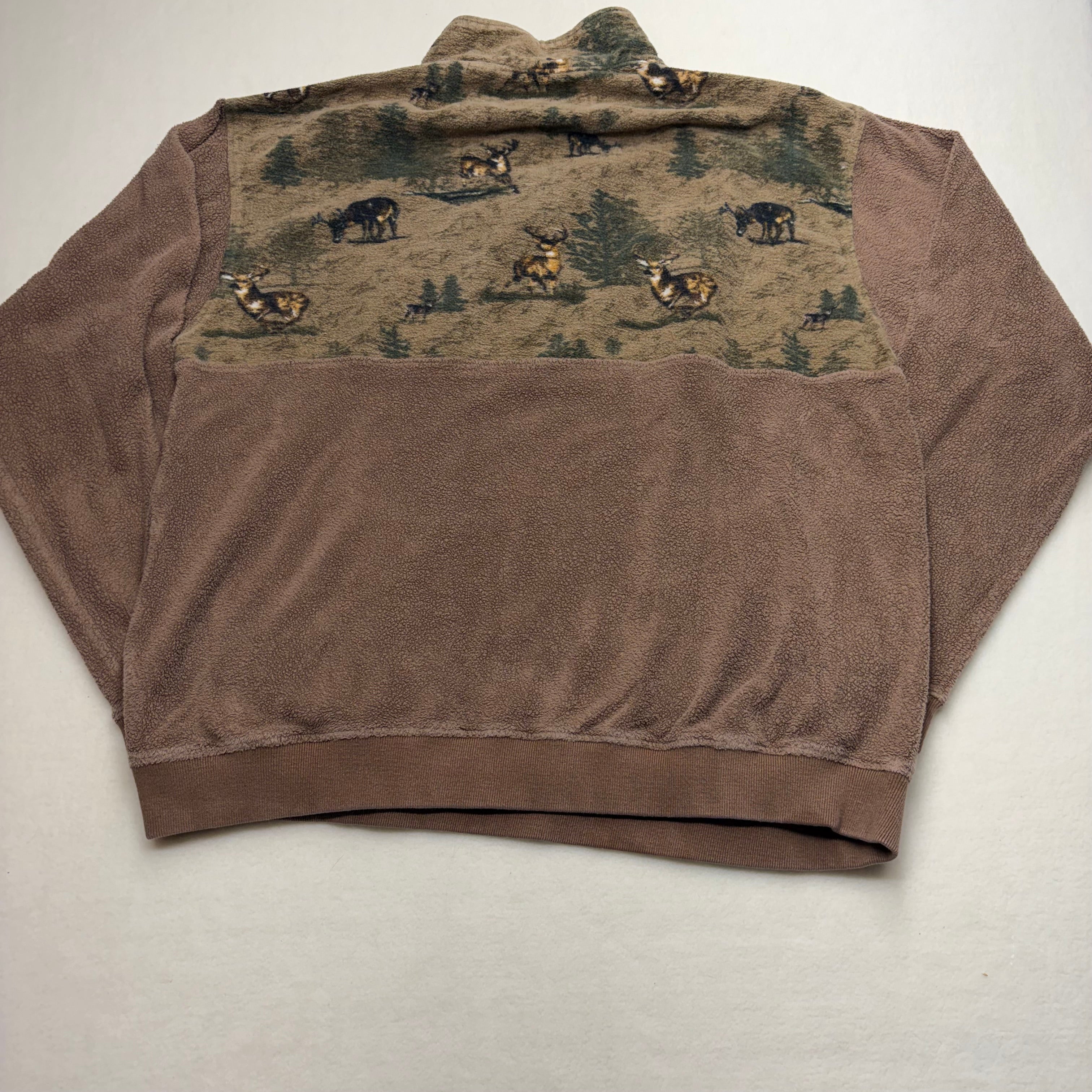 Deer pattern quarter zip